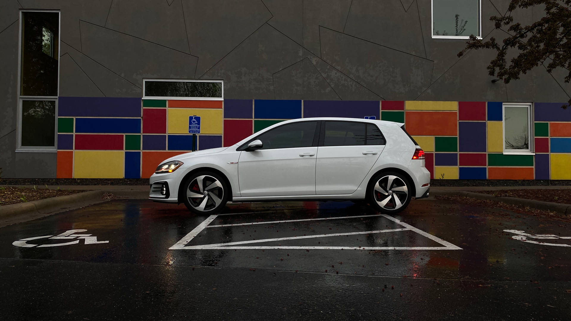 Side Shot White Golf Gti Background