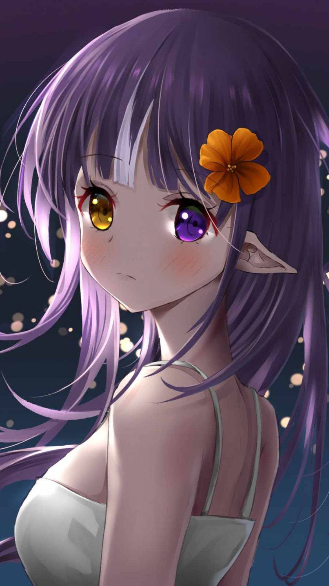 Side View Anime Girl Phone Background