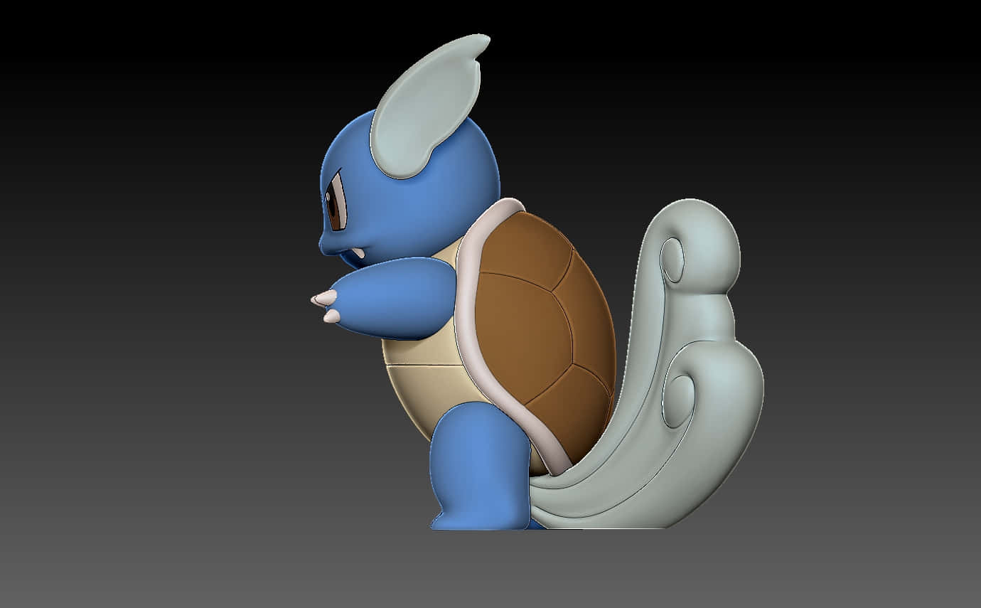 Side View Of 3d Wartortle