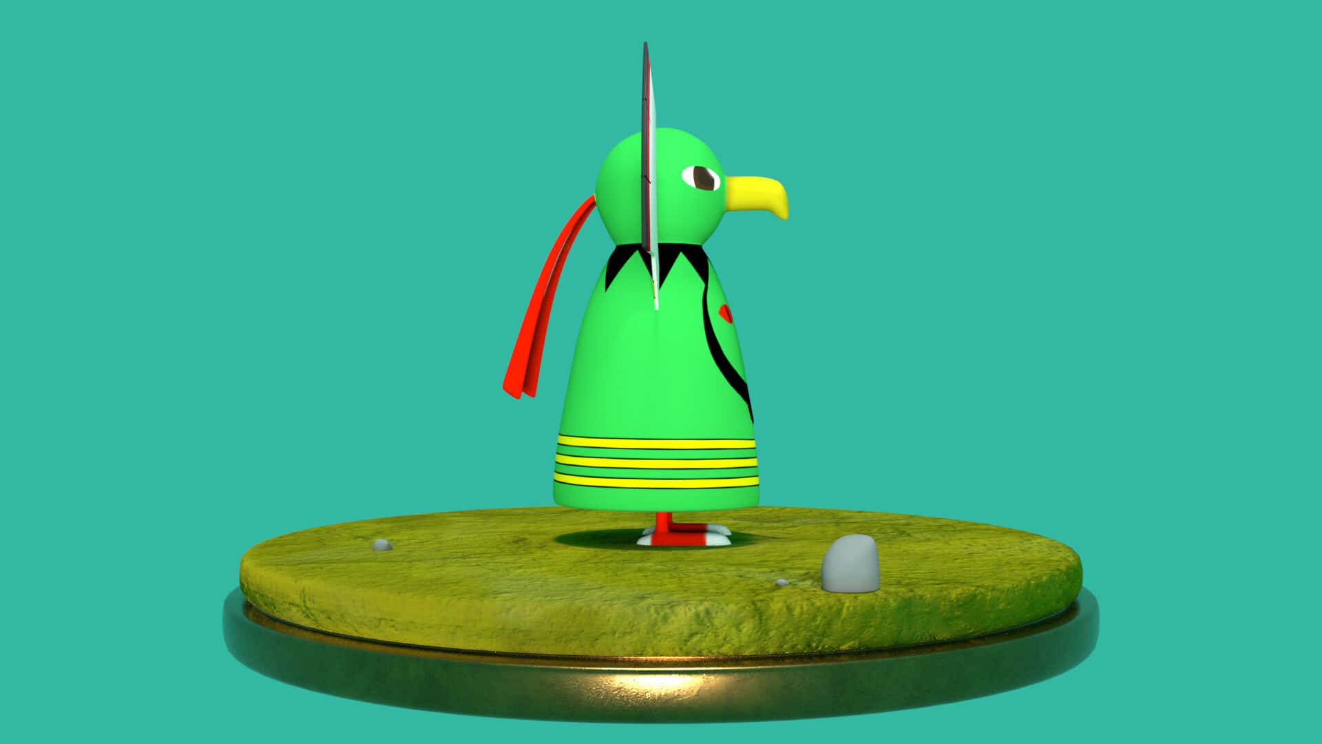 Side View Of A Xatu Figurine Background