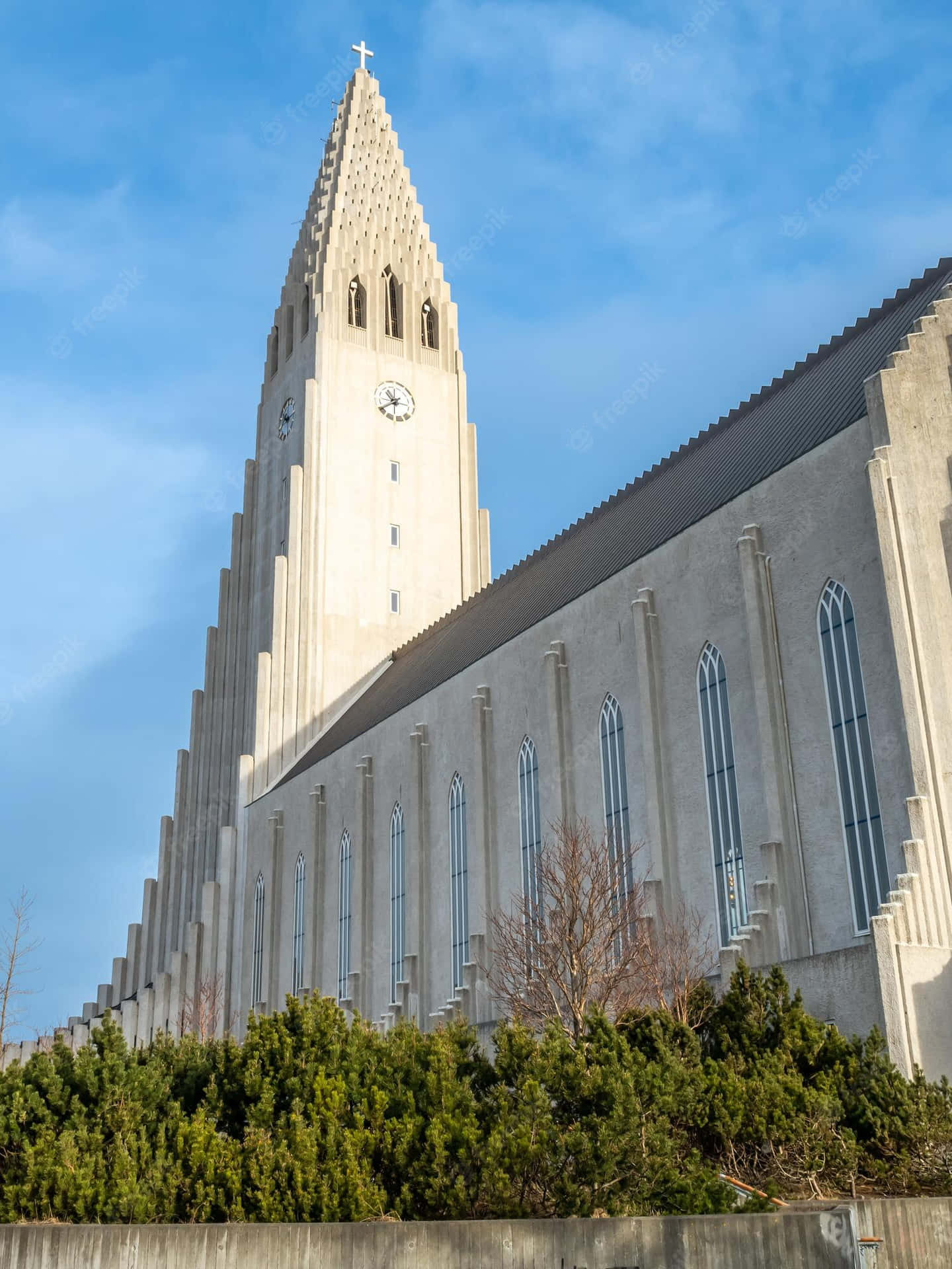 Side View Of Hallgrimskirkja Background