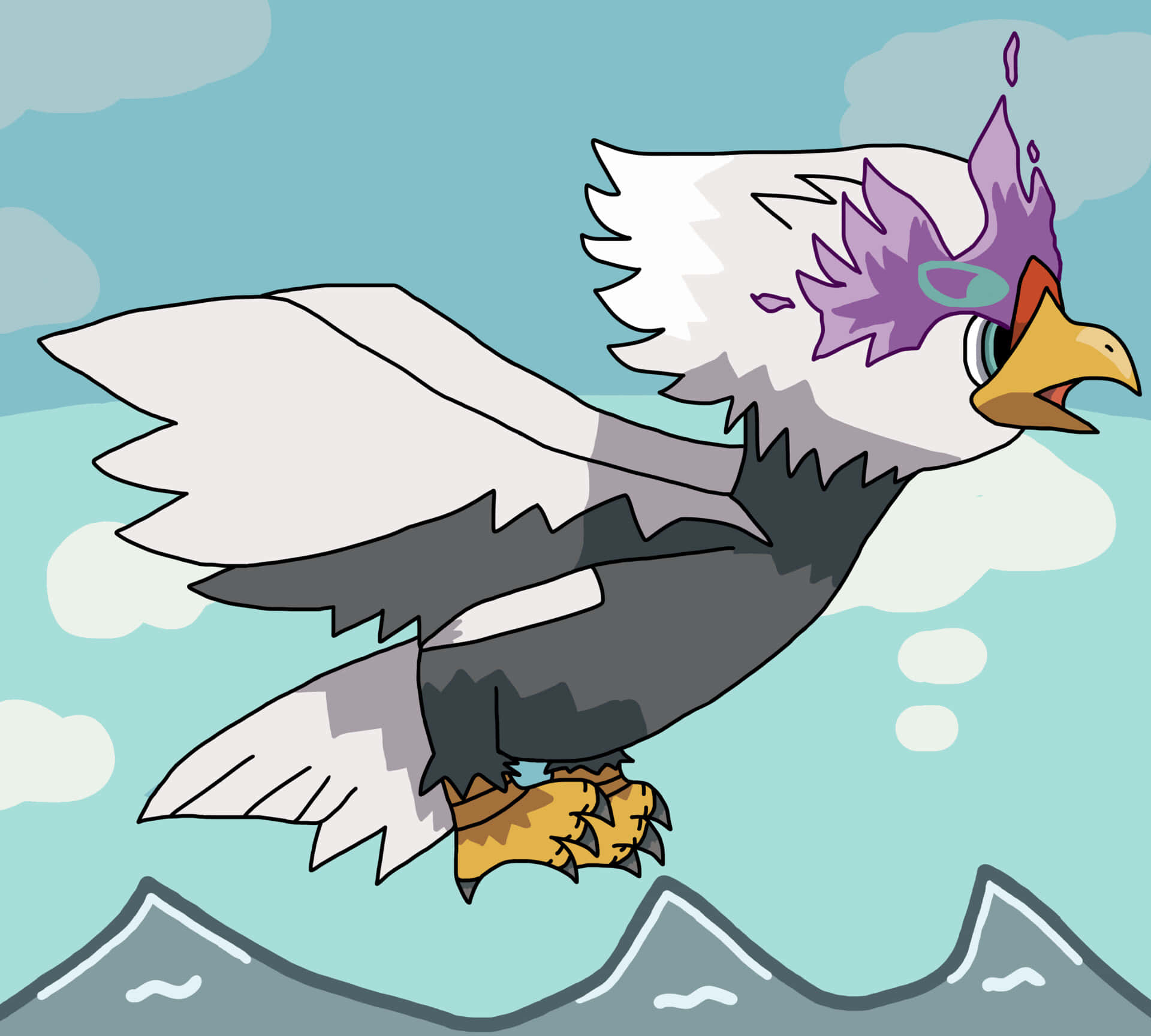 Side View Of Hisuian Braviary