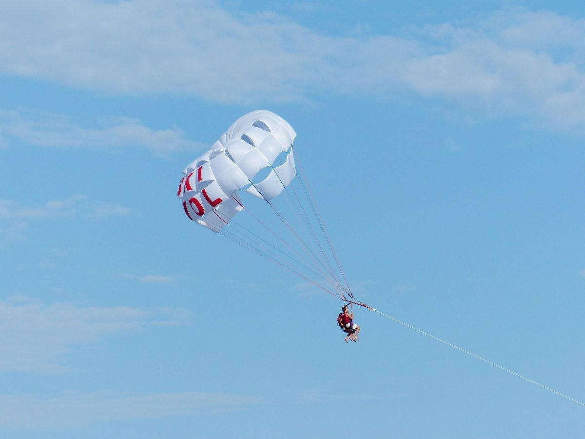 Side View Of Parasailer Background