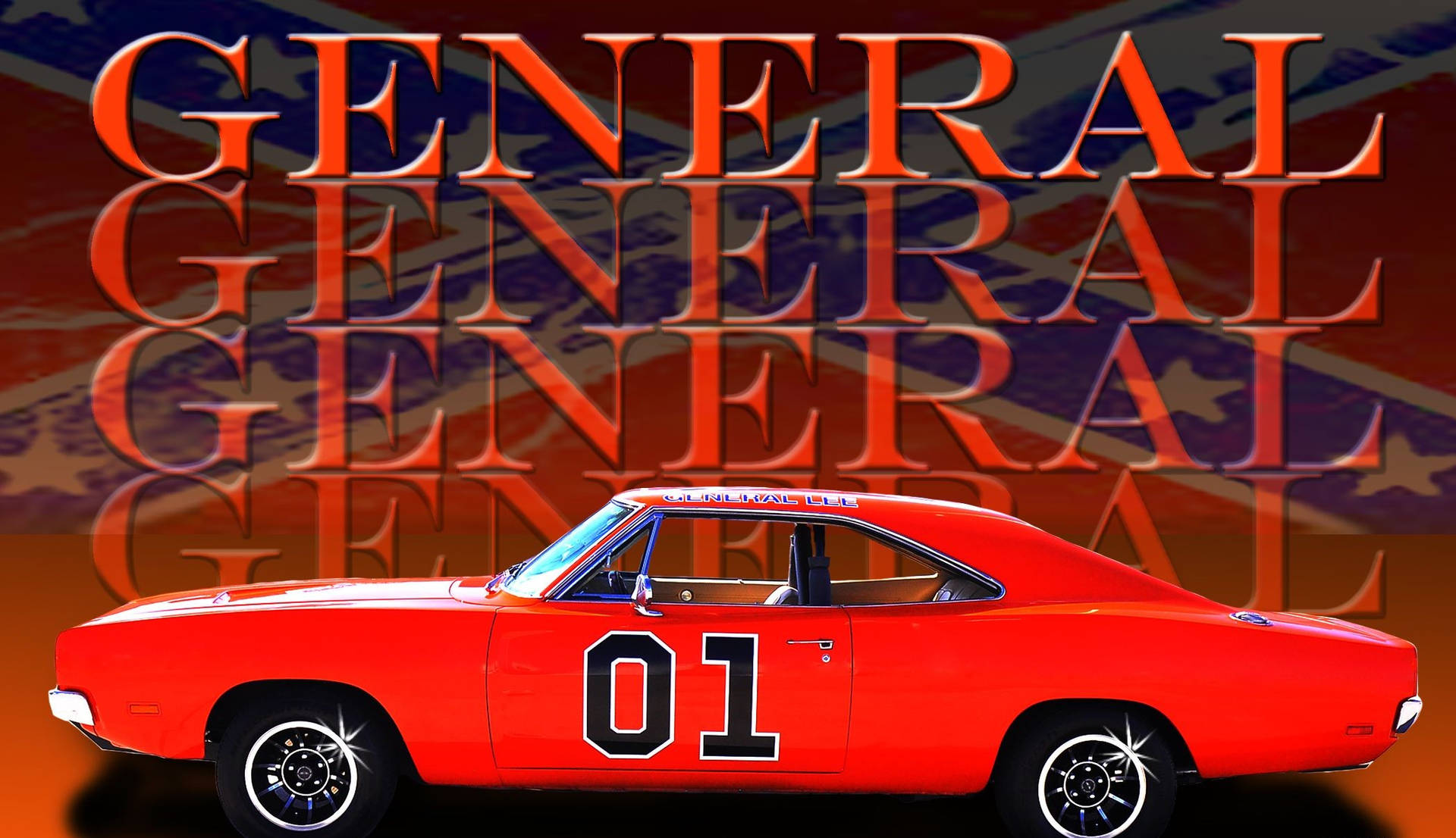 Side View Of The General Lee Car Background