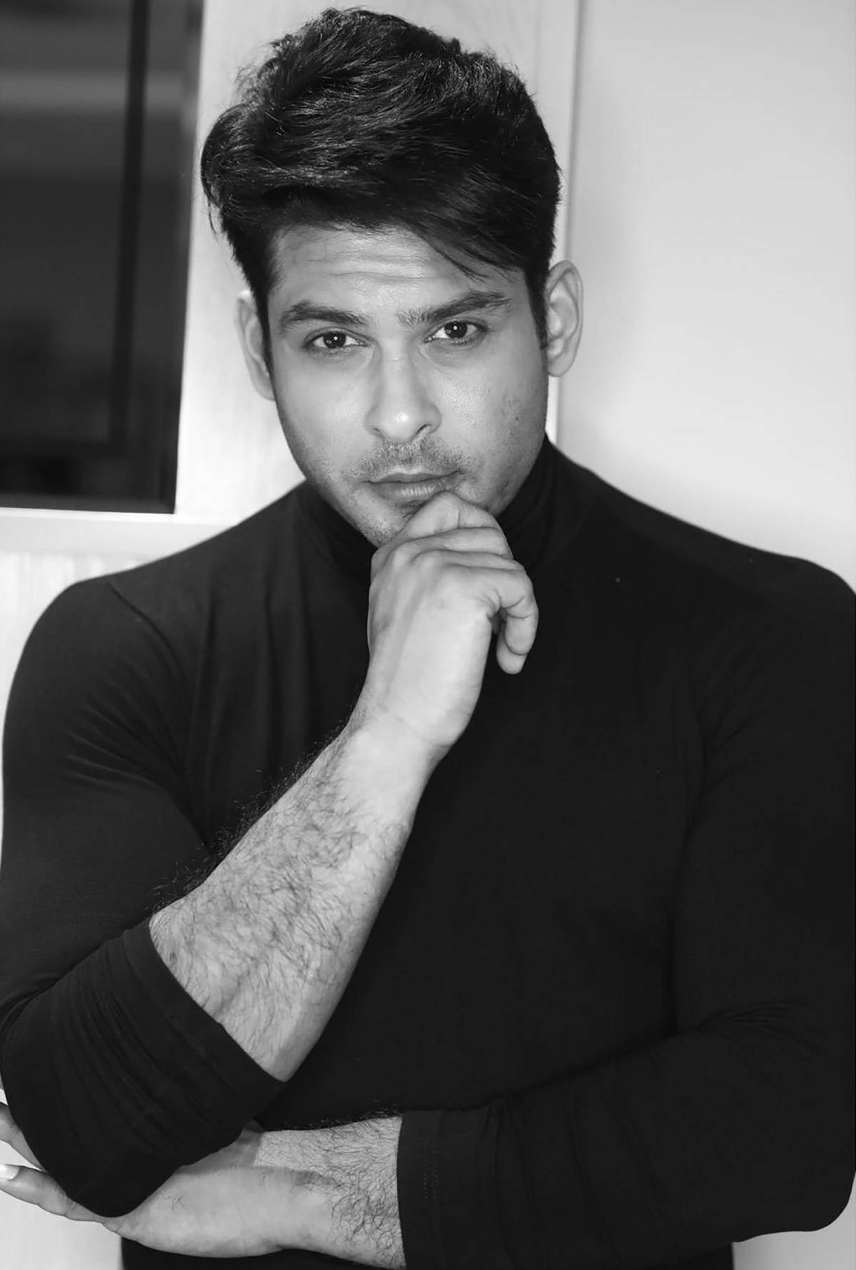 Sidharth Shukla Black And White Background