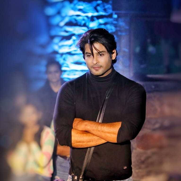 Sidharth Shukla In Black Turtleneck Background