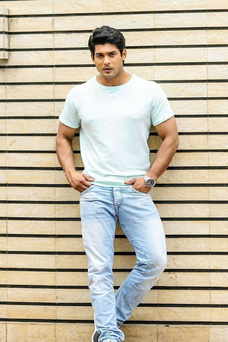 Sidharth Shukla In White Shirt Full Shot Background