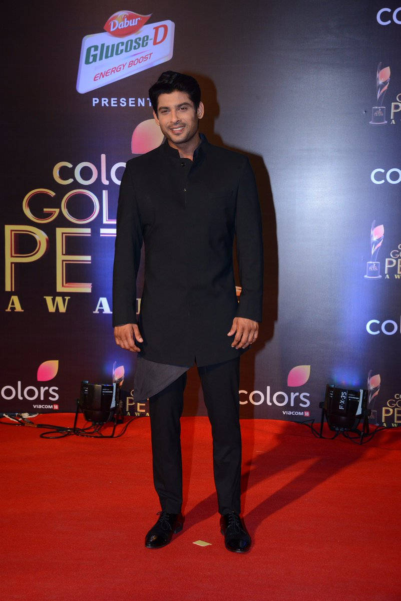 Sidharth Shukla On Red Carpet Background