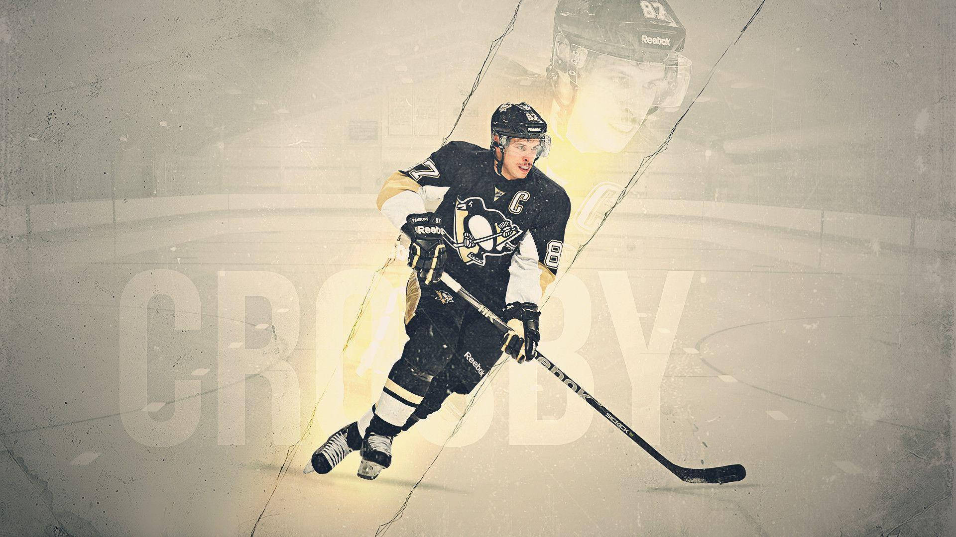 Sidney Crosby In A Hockey Field Background