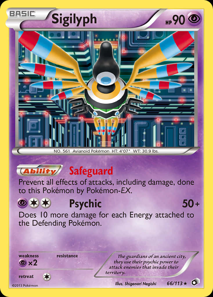 Sigilyph Card With Techy Background