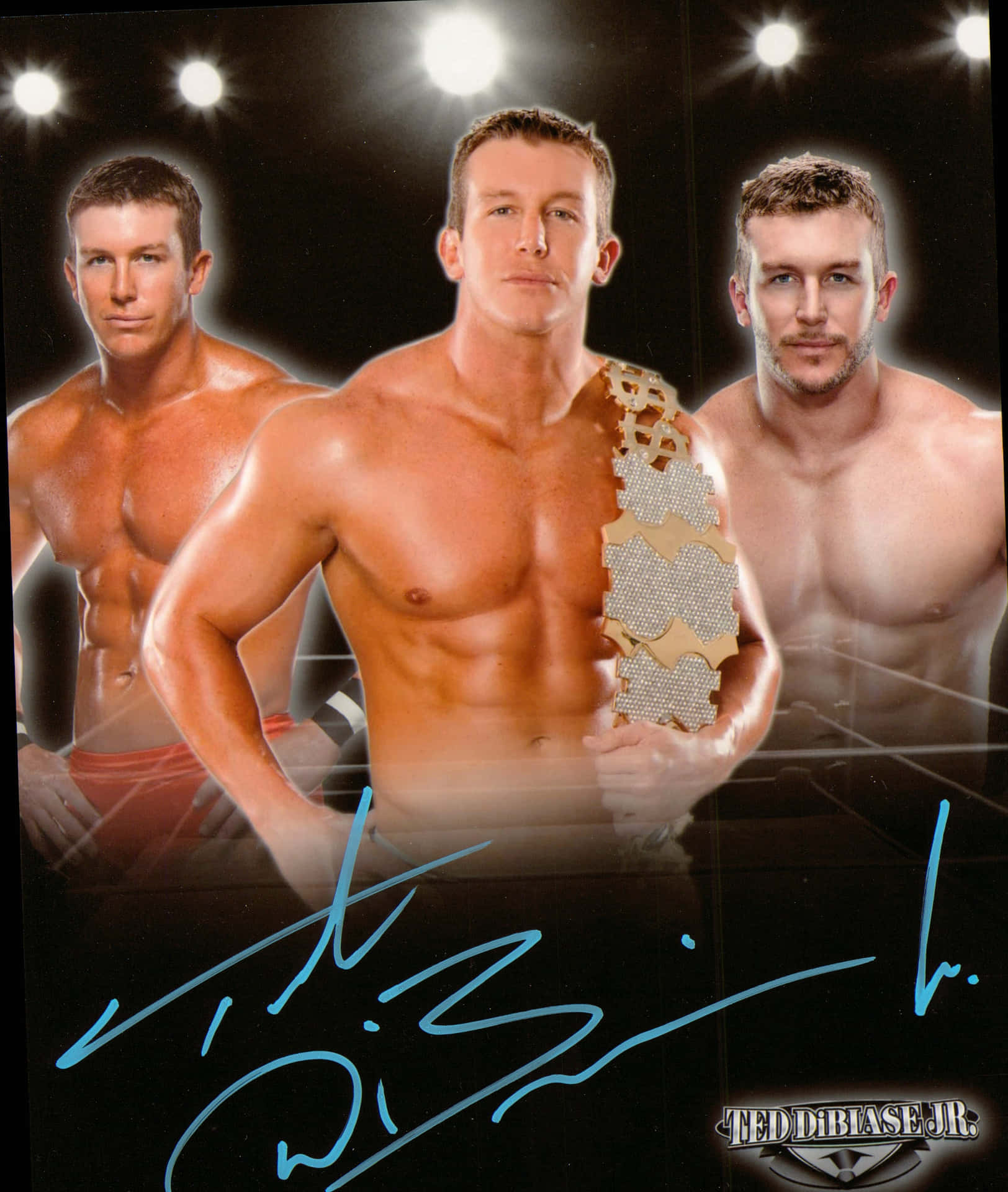 Signature Blue Ink Ted Dibiase Jr. Background