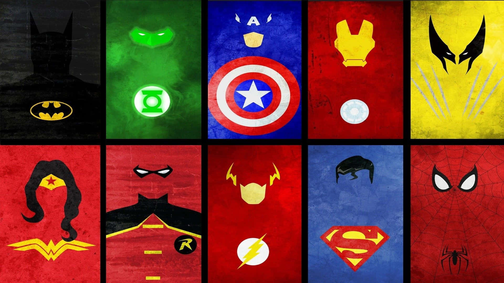 Signature Symbols Of Superhero Collage Background