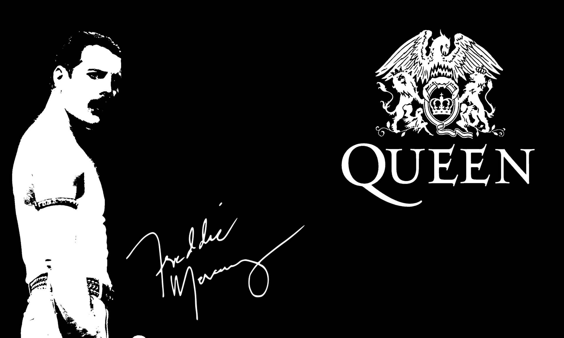 Signed By Freddie Mercury, Queen Background