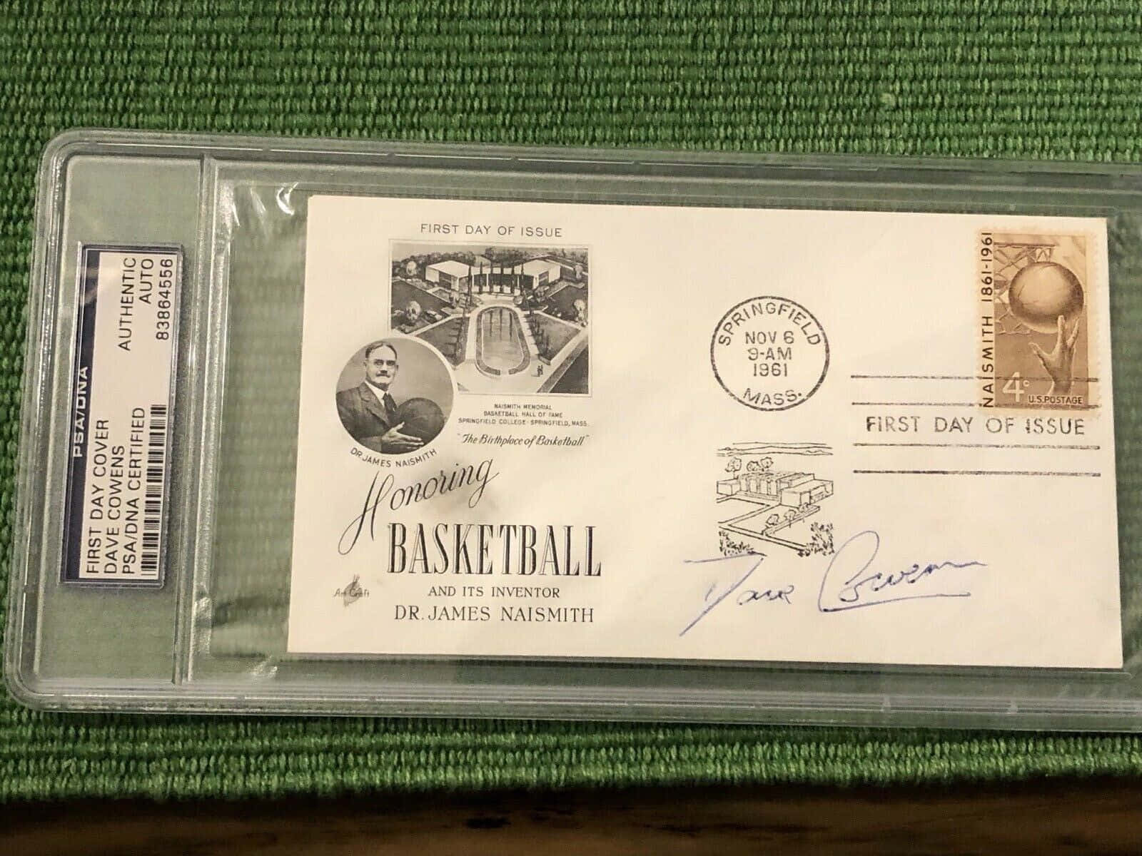 Signed Dave Cowens First Day Cover Postcard Background