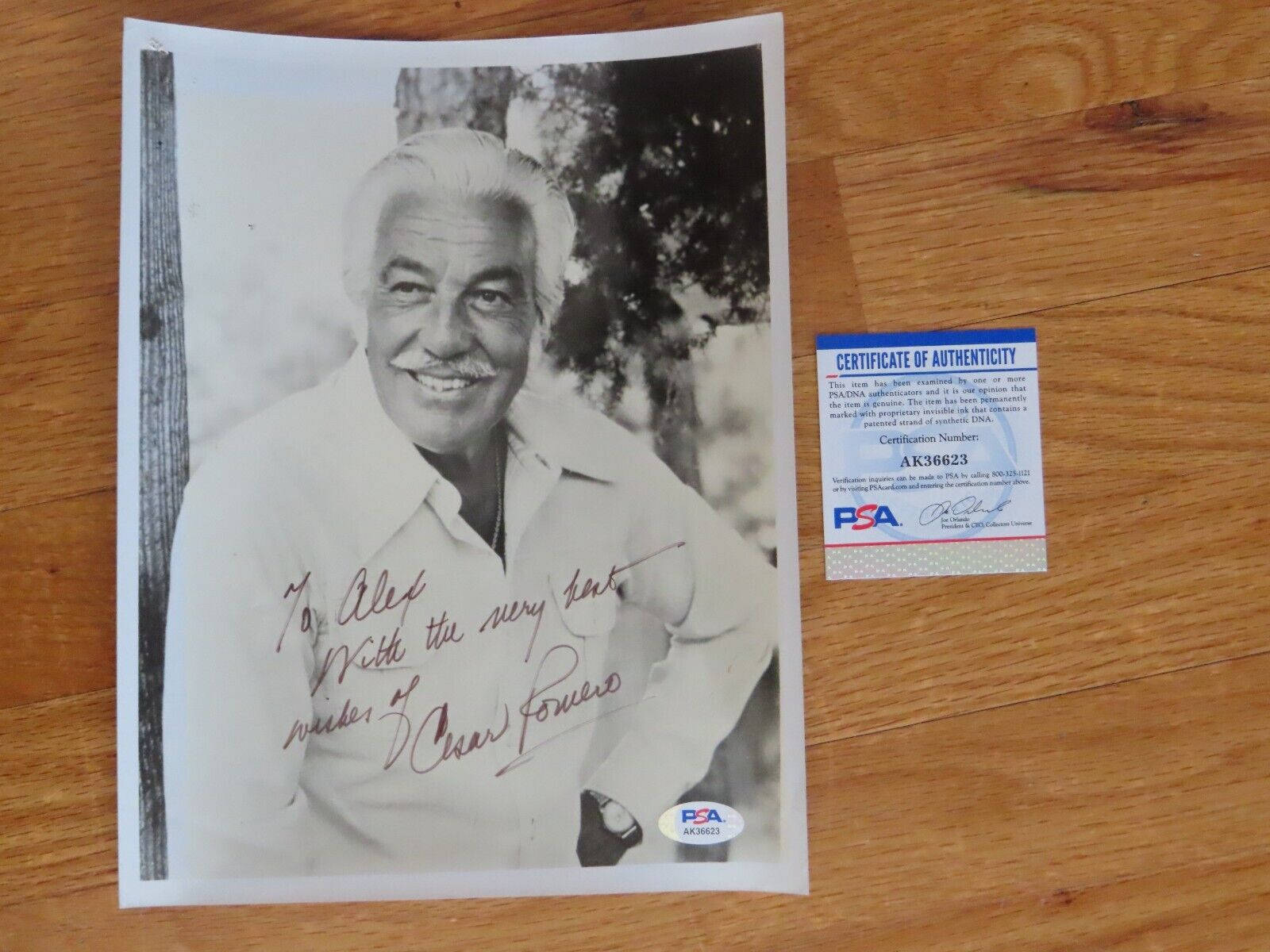 Signed Photo Cesar Romero Background