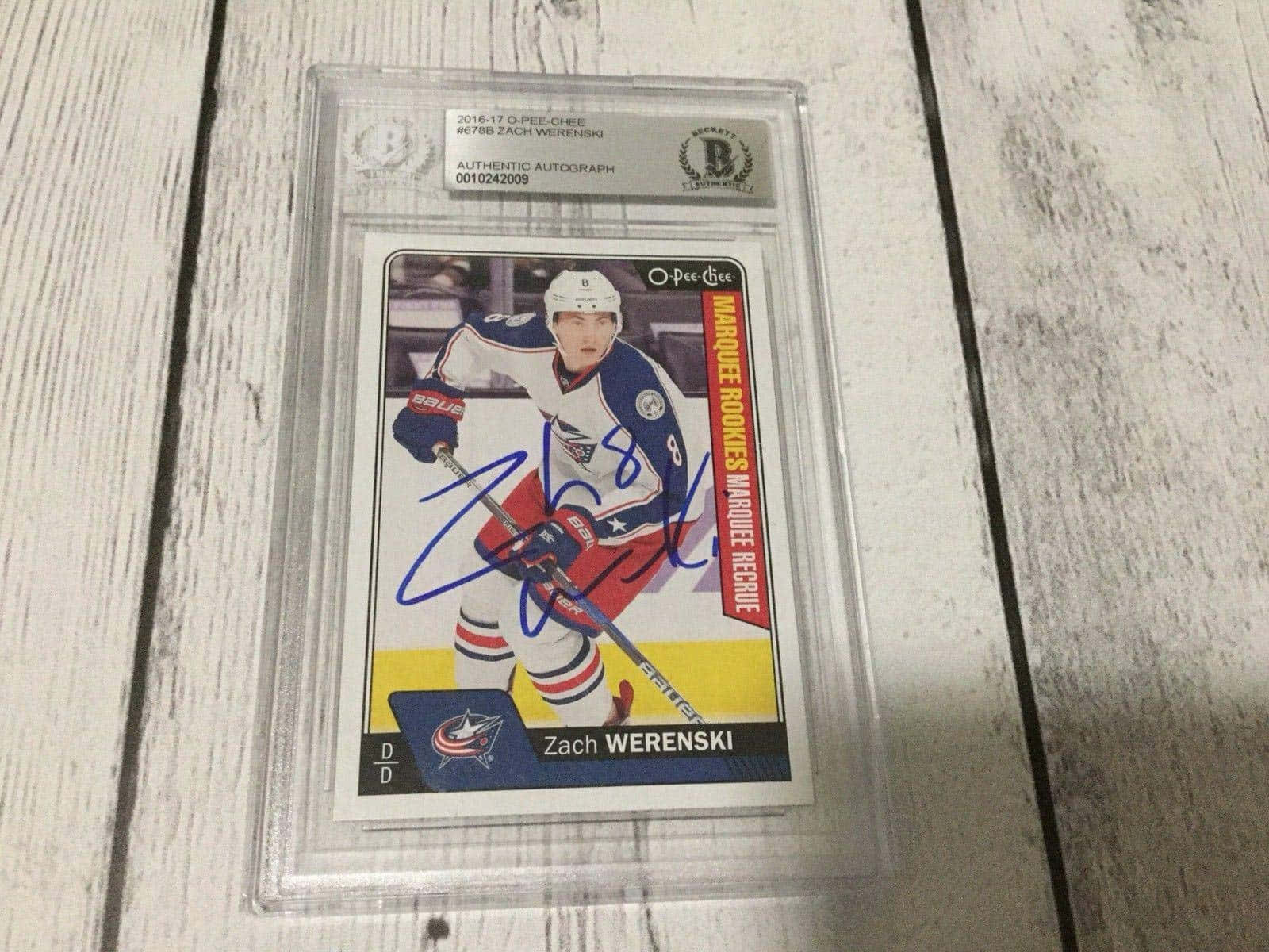 Signed Zachary Werenski Poster In High Definition Background