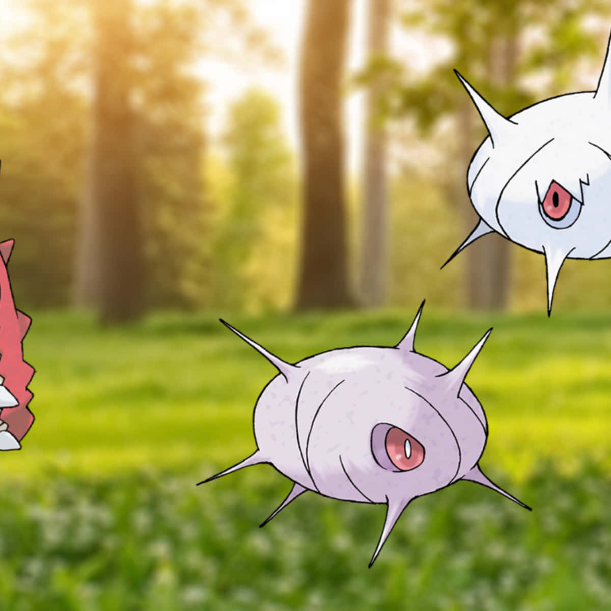 Silcoon Cascoon In Realistic Forest Background