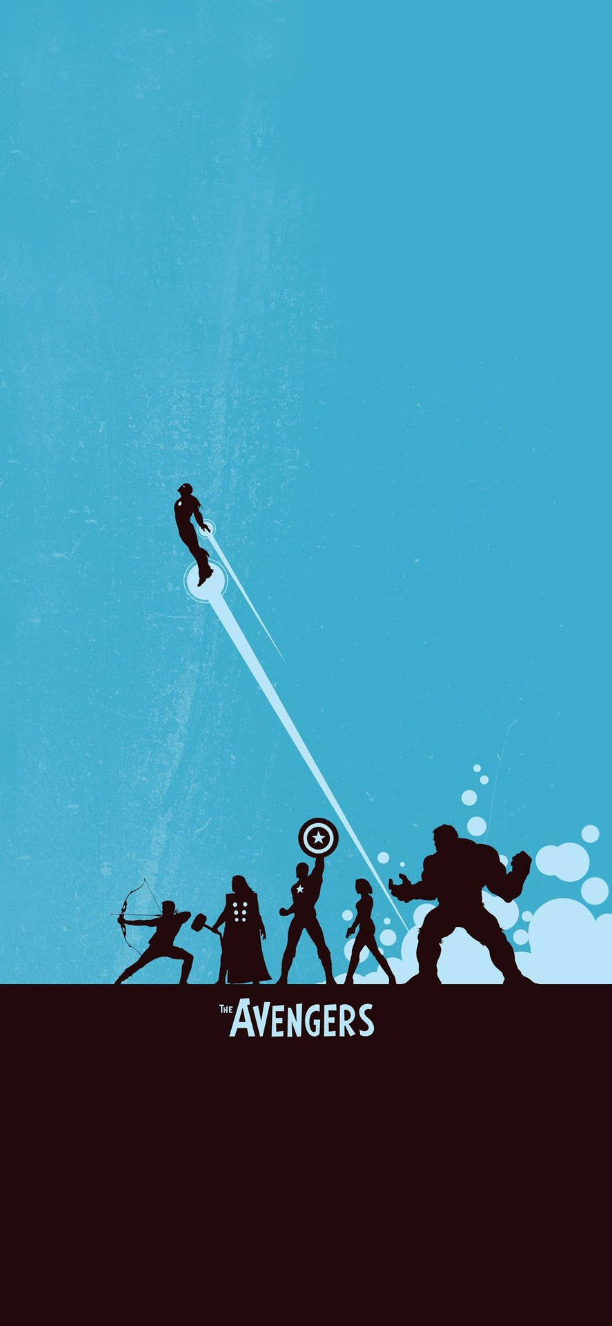 Silhouette Avengers Iphone In Cerulean Background Background