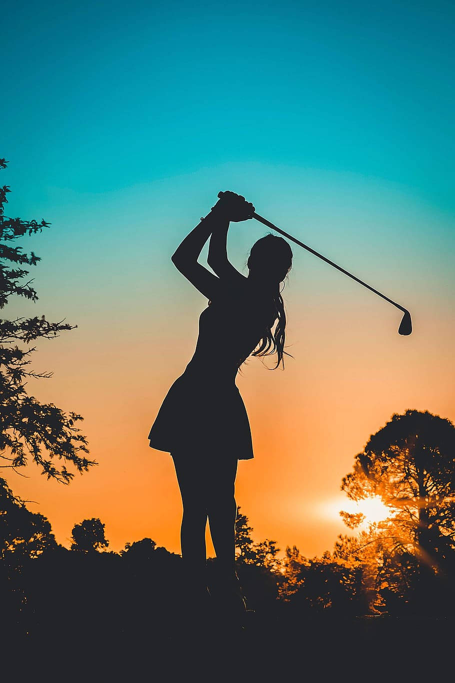 Silhouette Golf Phone Background