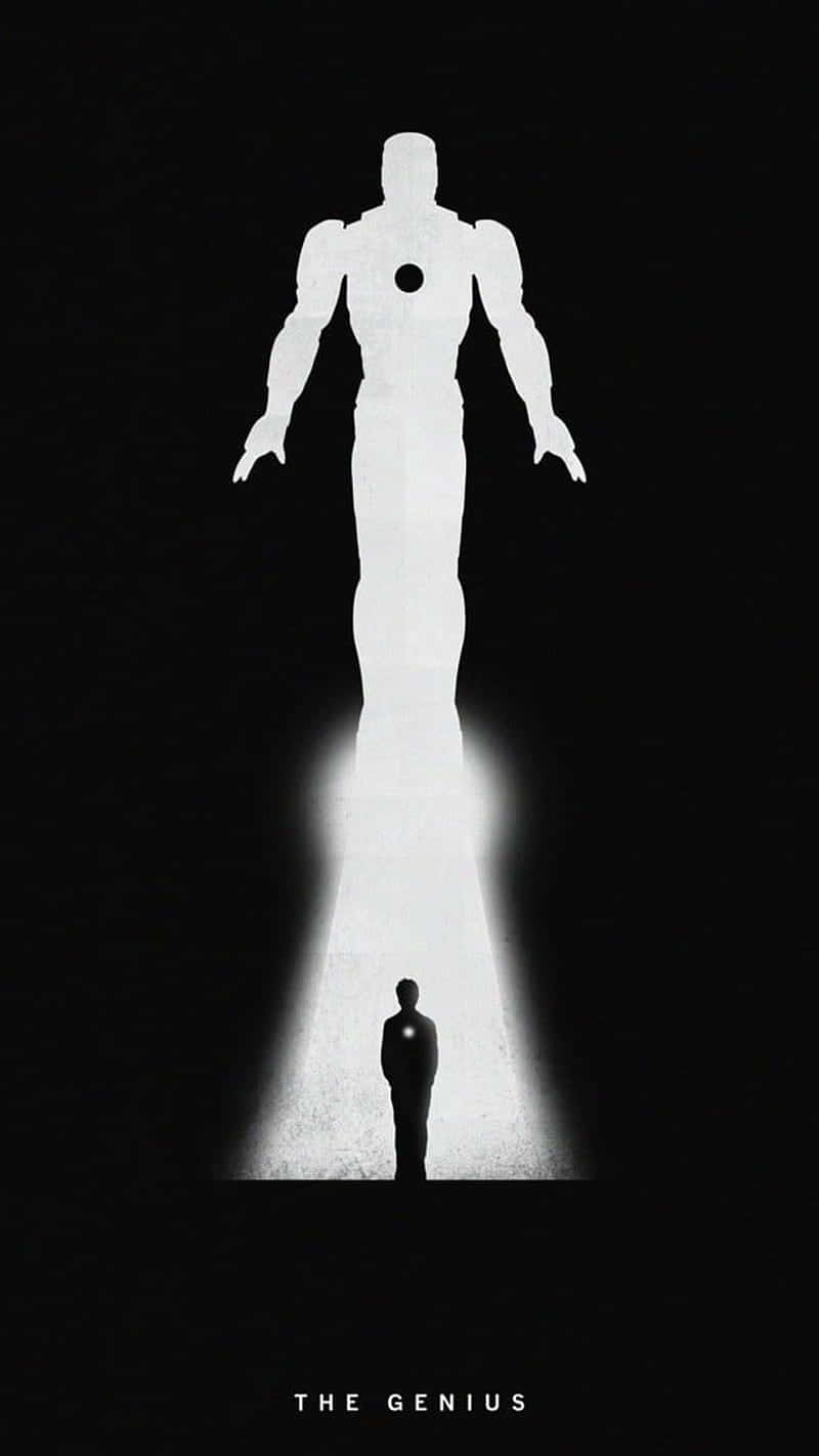 Silhouette Iron Man Black And White Background