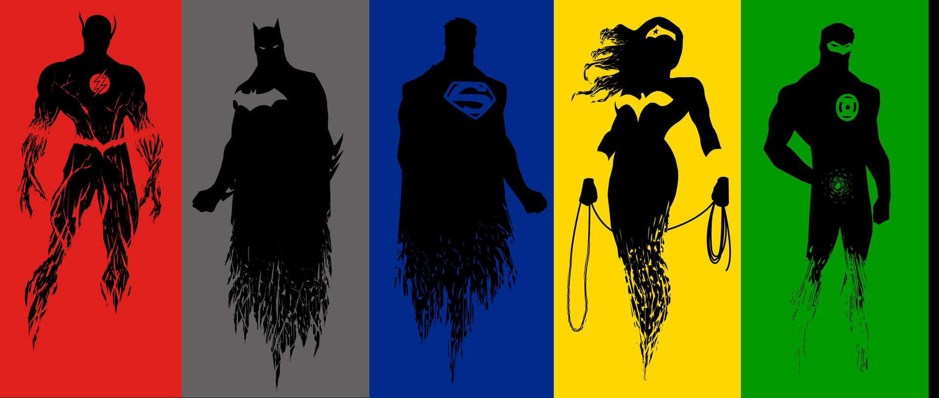 Silhouette Justice League Framed Print Background