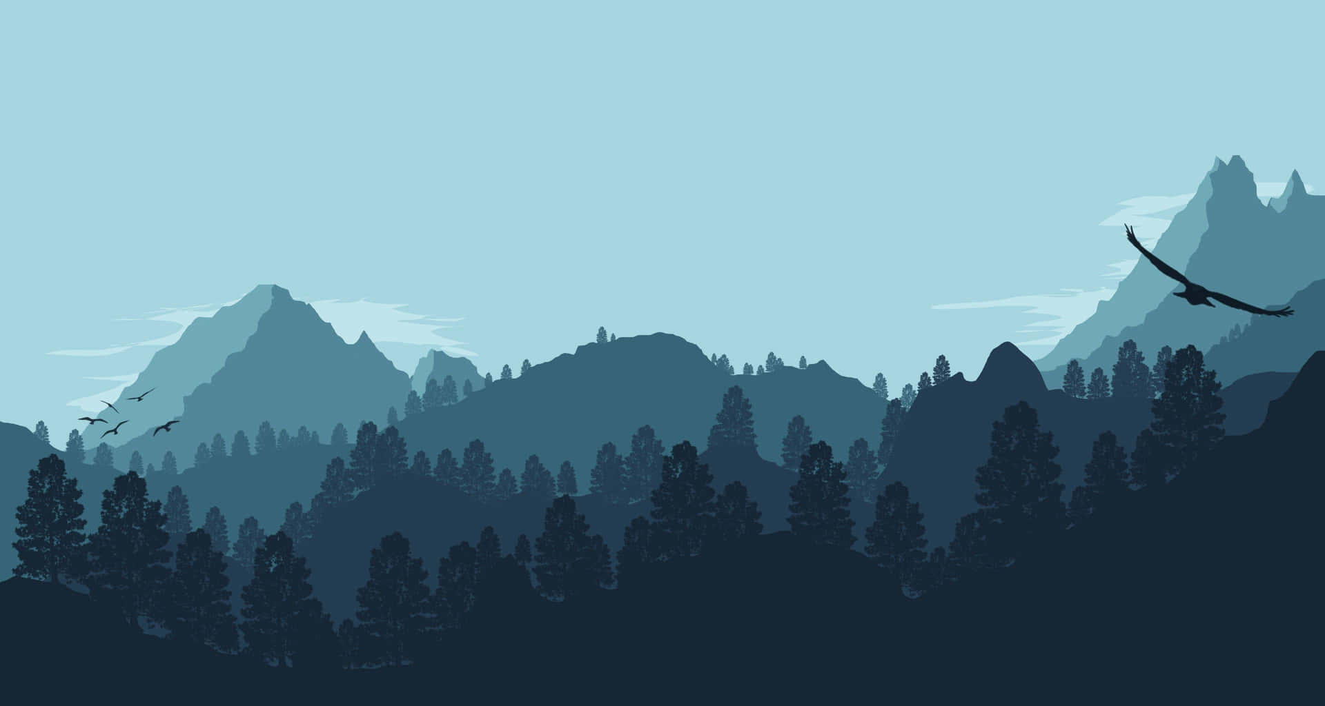 Silhouette Mountain Aesthetic Background