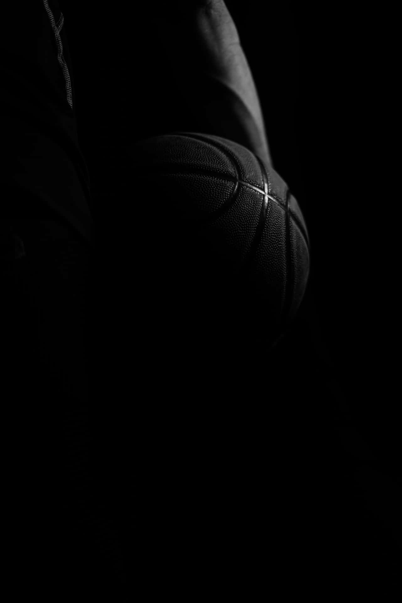 Silhouette Of A Black Basketball Background