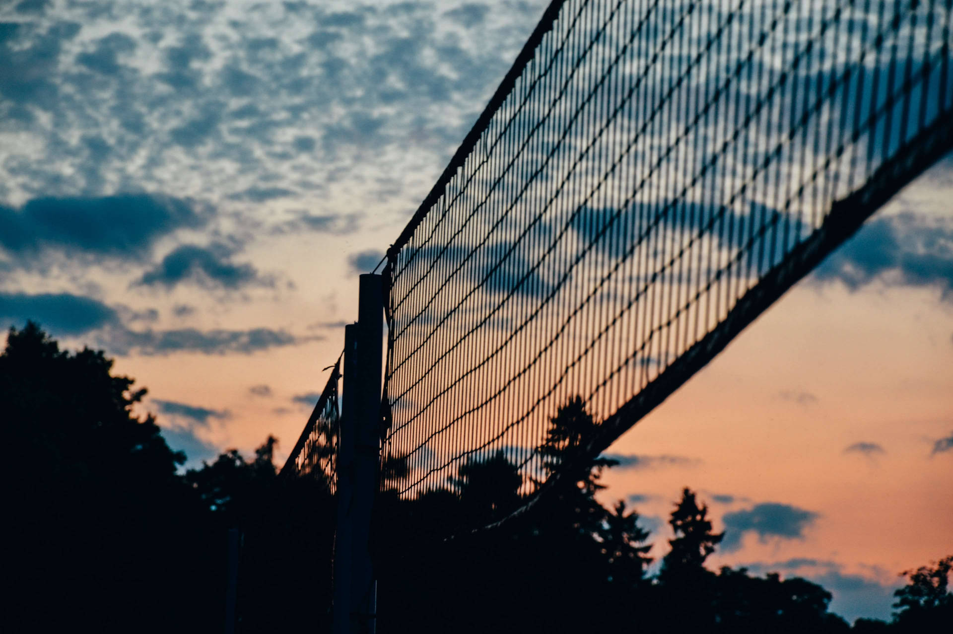 Silhouette Of A Net Volleyball 4k Background