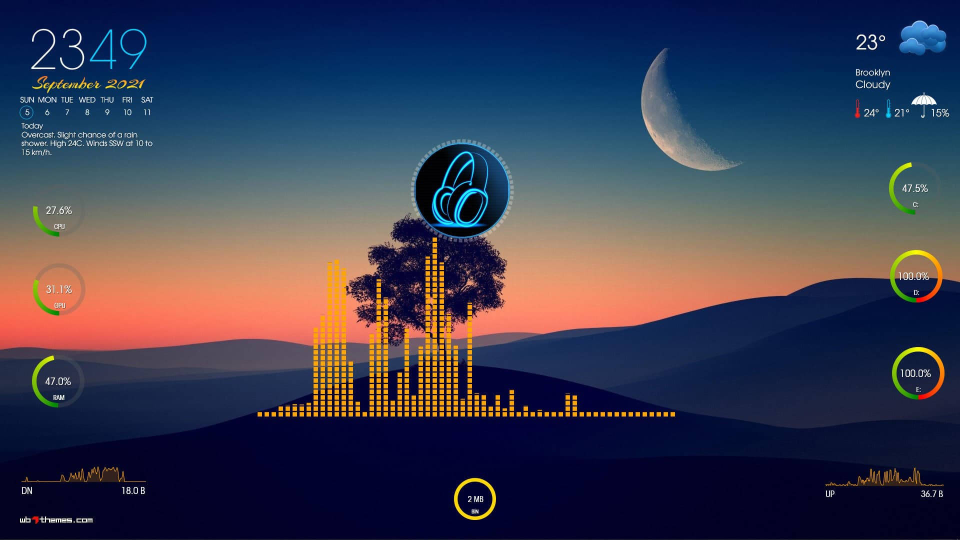 Silhouette Of A Tree Rainmeter Background