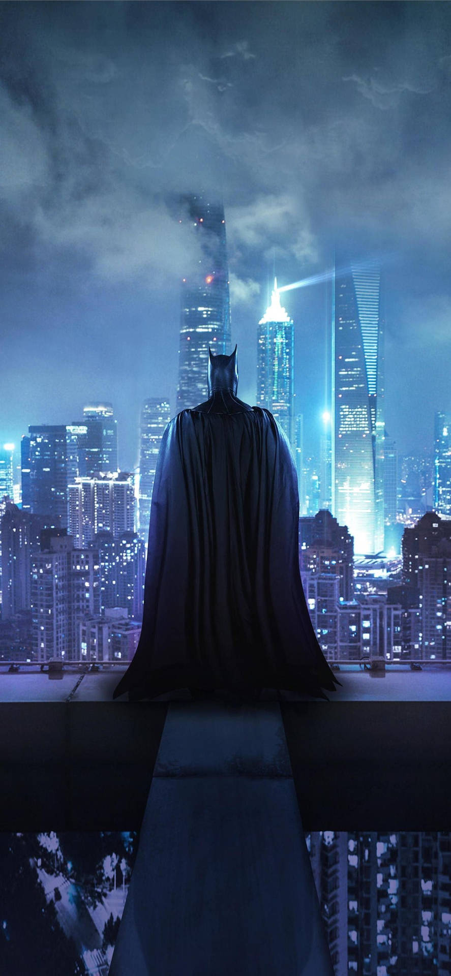 Silhouette Of Batman Arkham Iphone Background