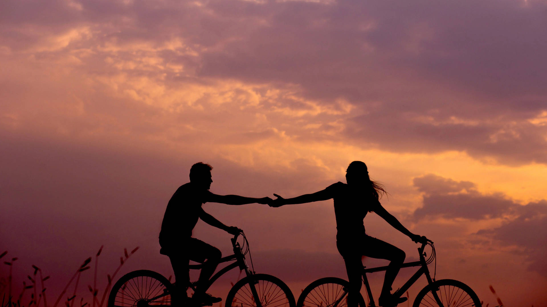 Silhouette Of Bike Ride