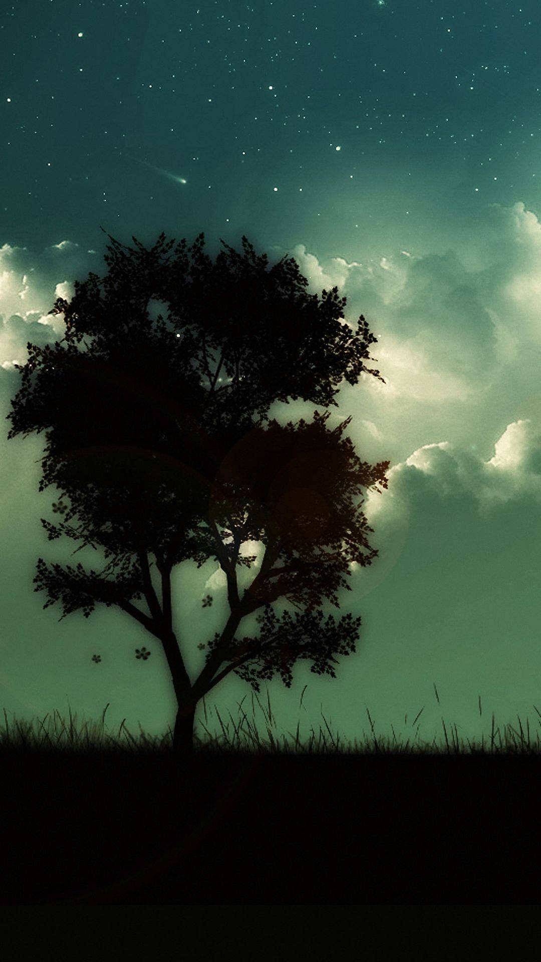 Silhouette Of Cool Dark Tree Background