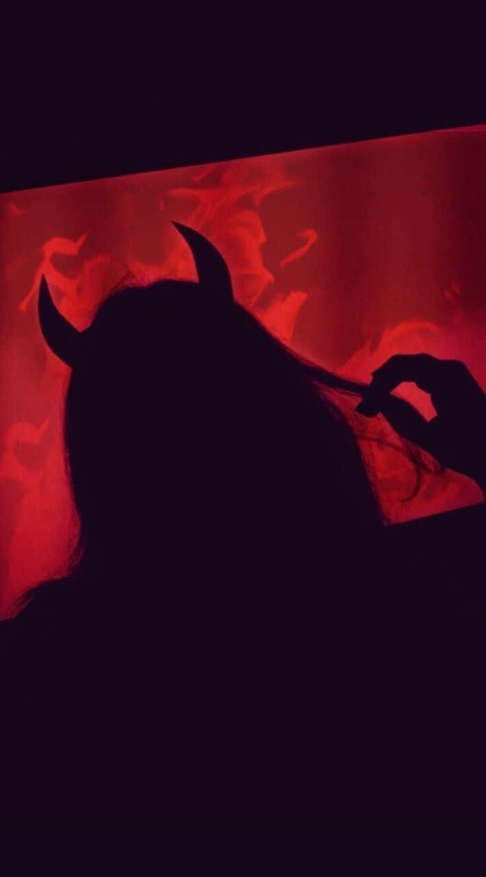 Silhouette_of_ Demon_ Horns Background