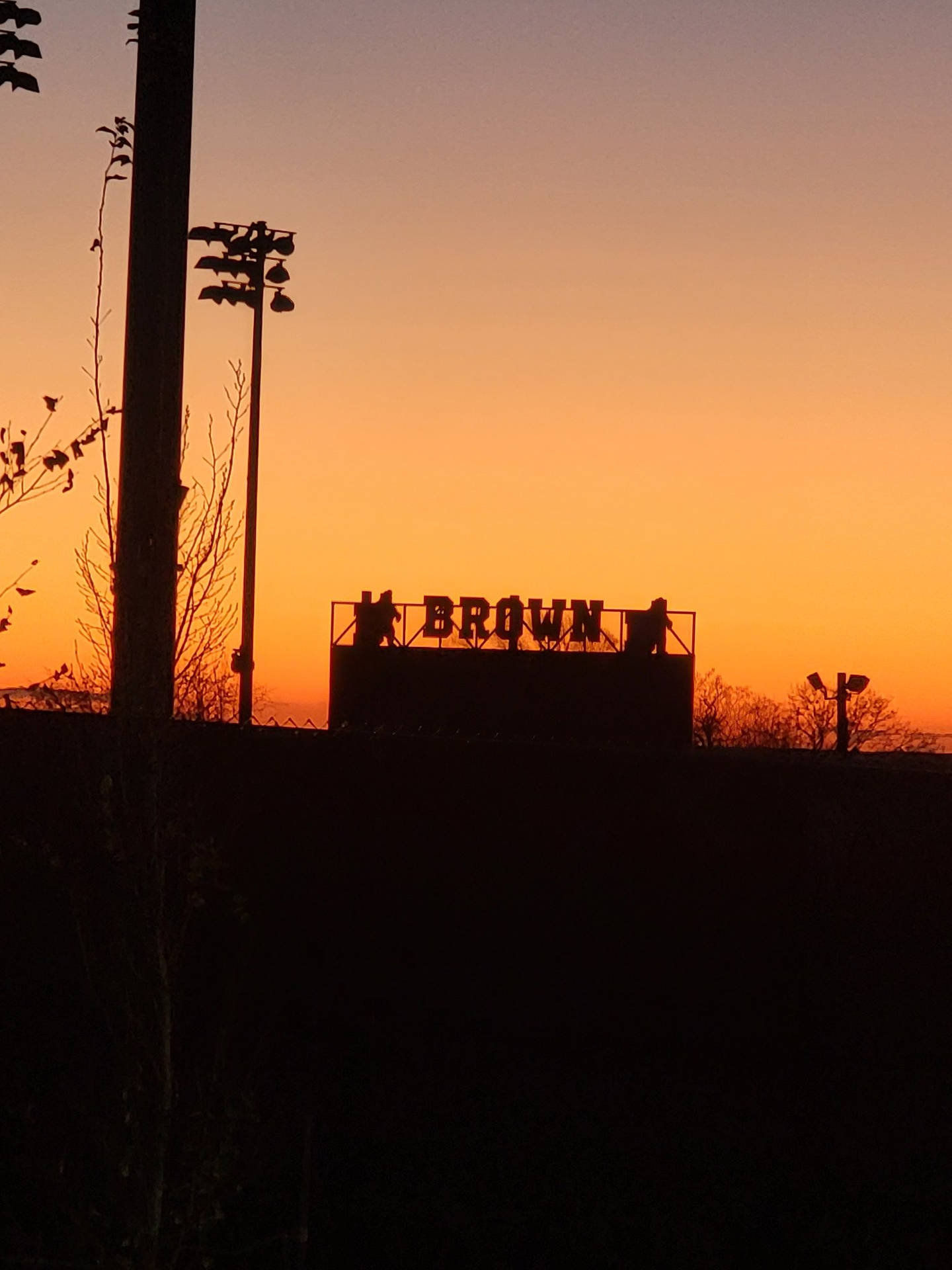 Silhouette Of Signage At Brown University