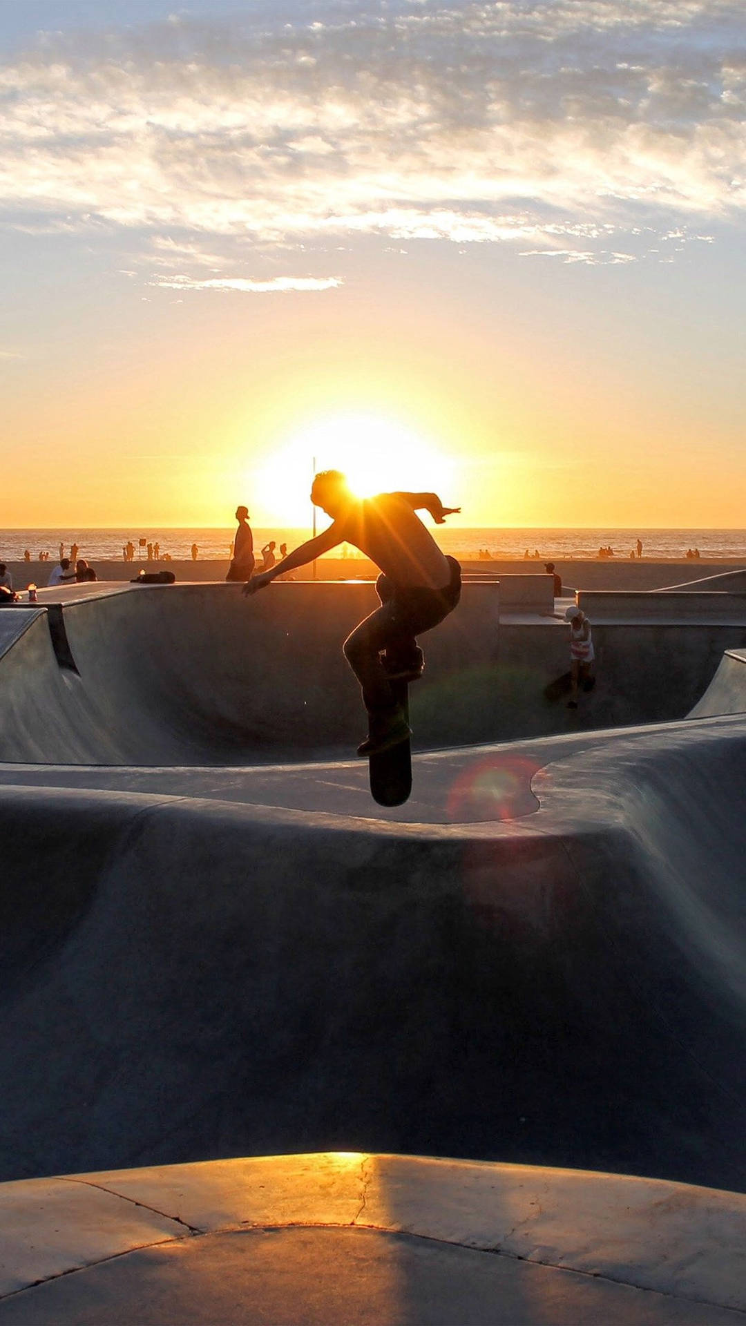 Silhouette Of Skater For Skateboard Iphone Background