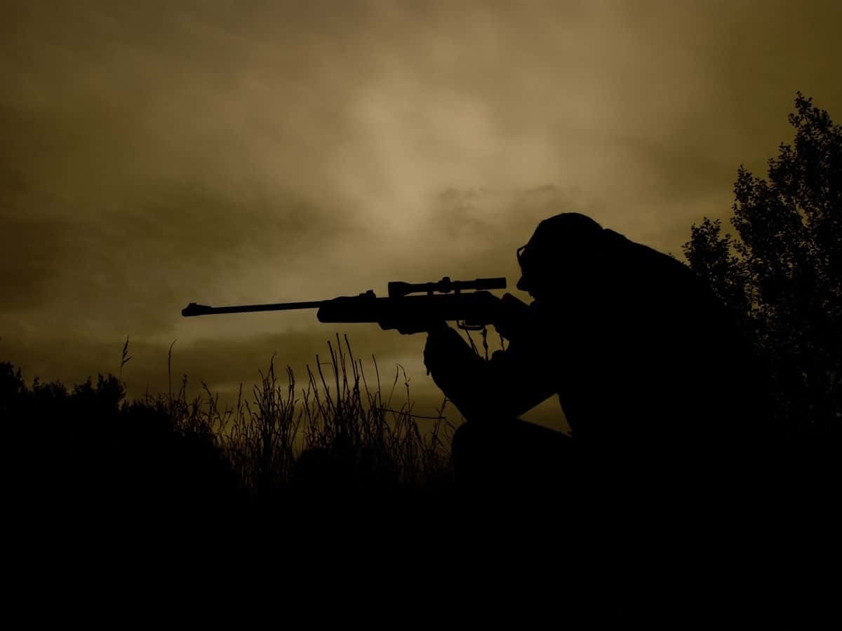 Silhouette Of Sniper Military Desktop