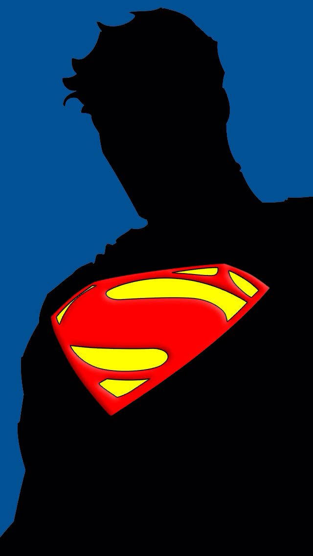 Silhouette Of Superman Symbol Iphone Background