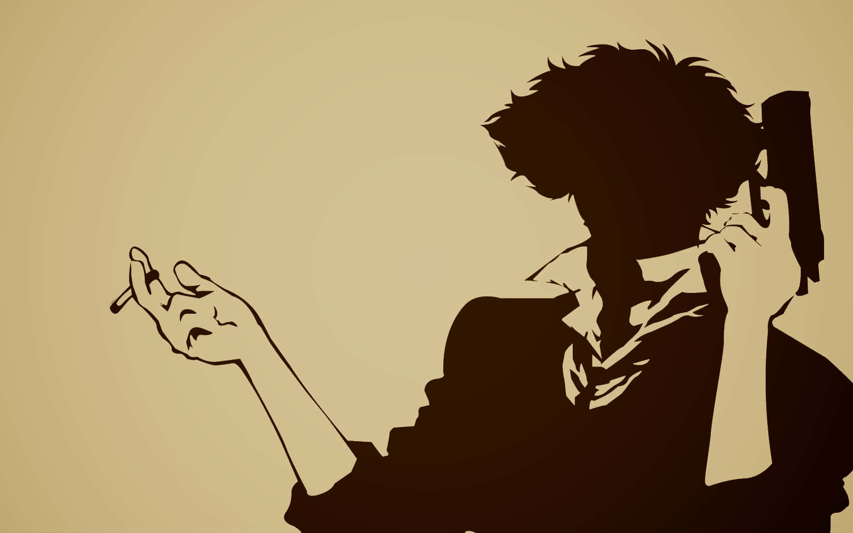 Silhouette Smoking Cowboy Bebop Aesthetic Background