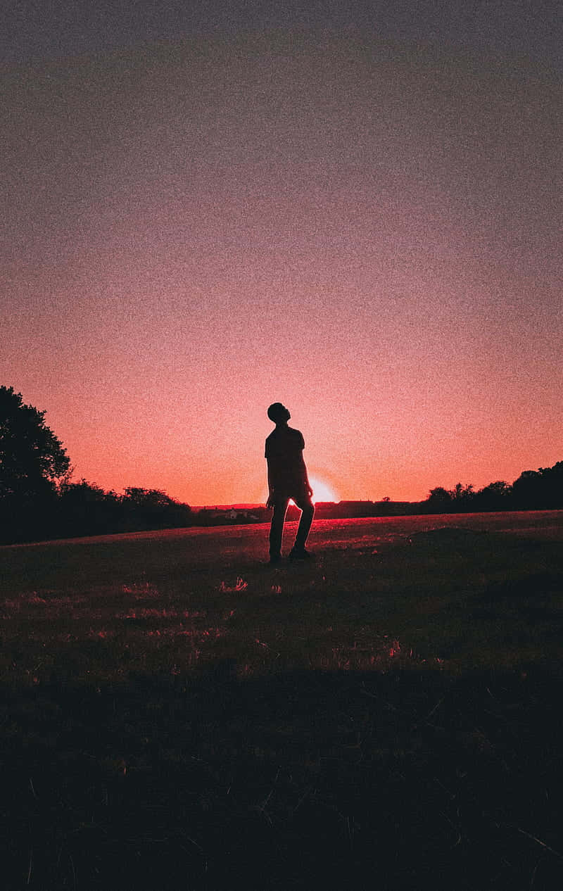 Silhouette Teenager Sunset Contemplation.jpg Background