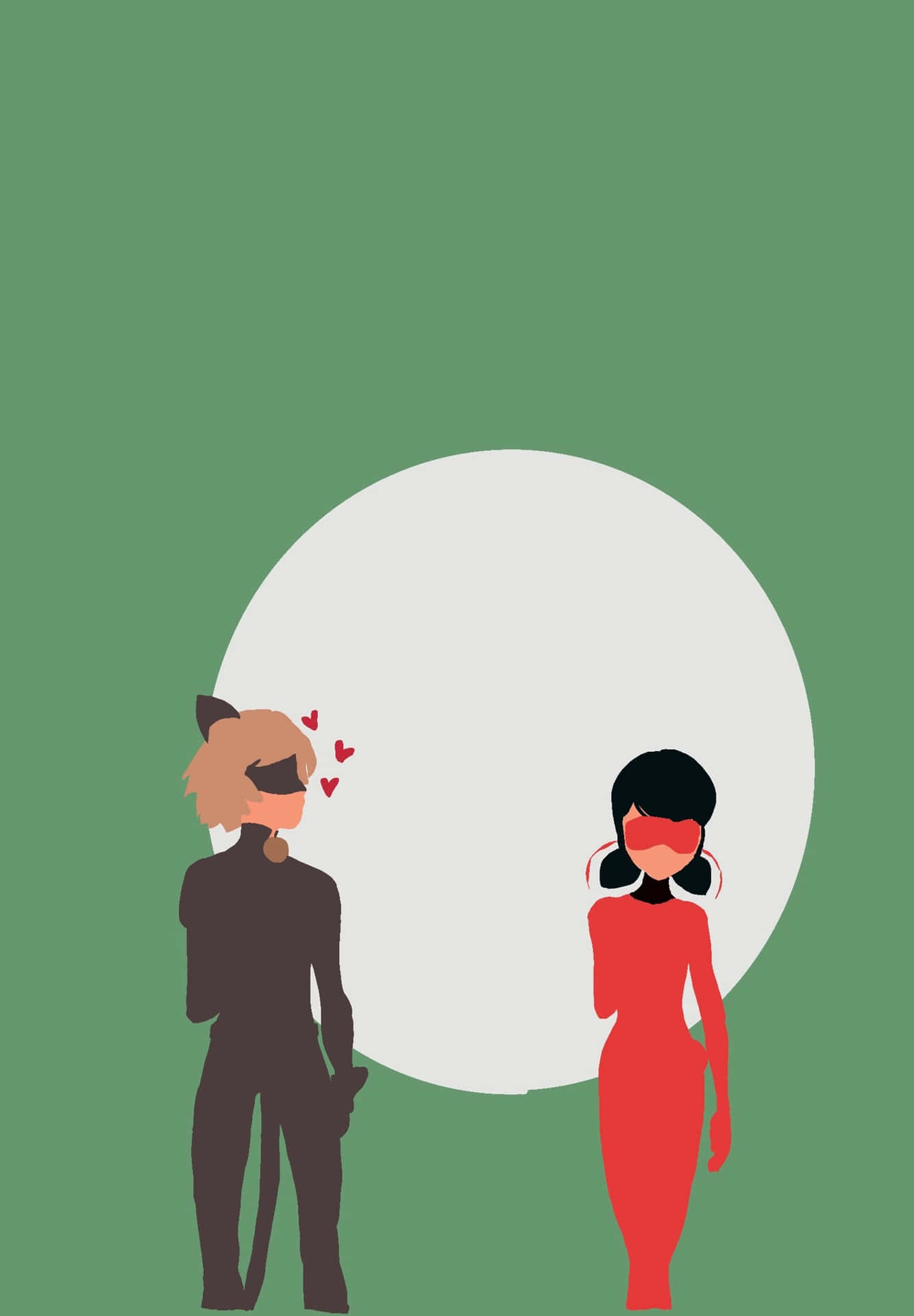 Silhouetted Couplewith Heartsand Moon Background