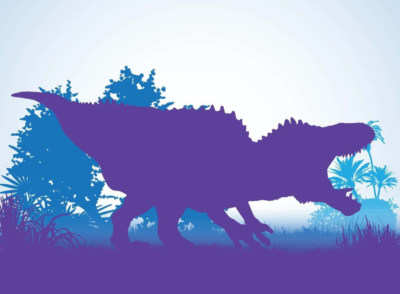 Silhouetted Dinosaurin Nature Backdrop.jpg Background
