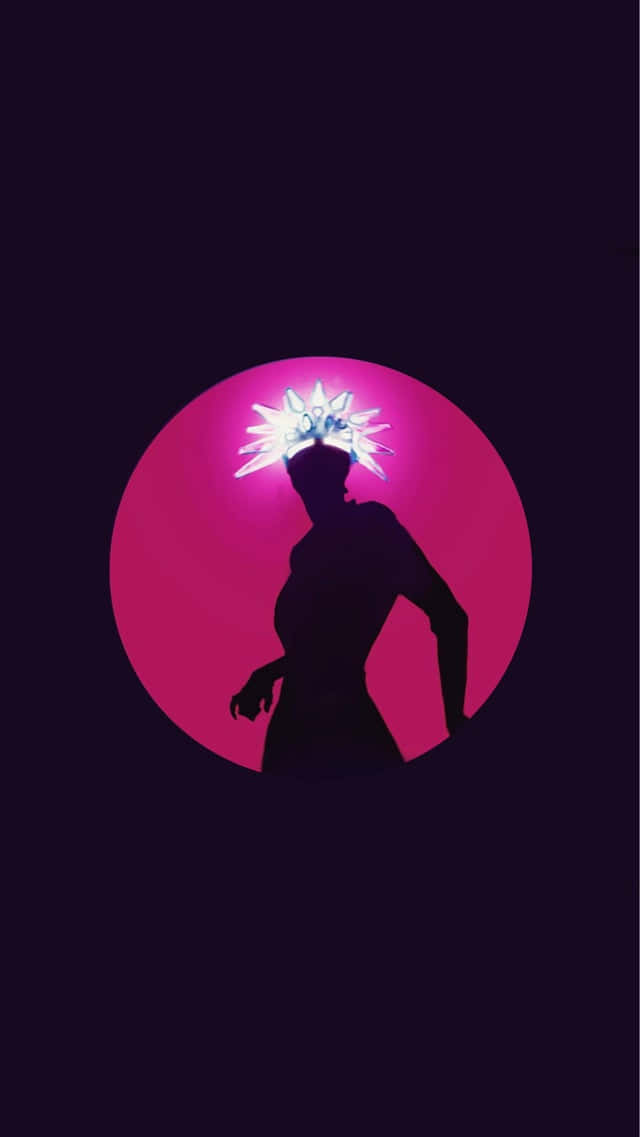 Silhouetted Figure Against Pink Halo