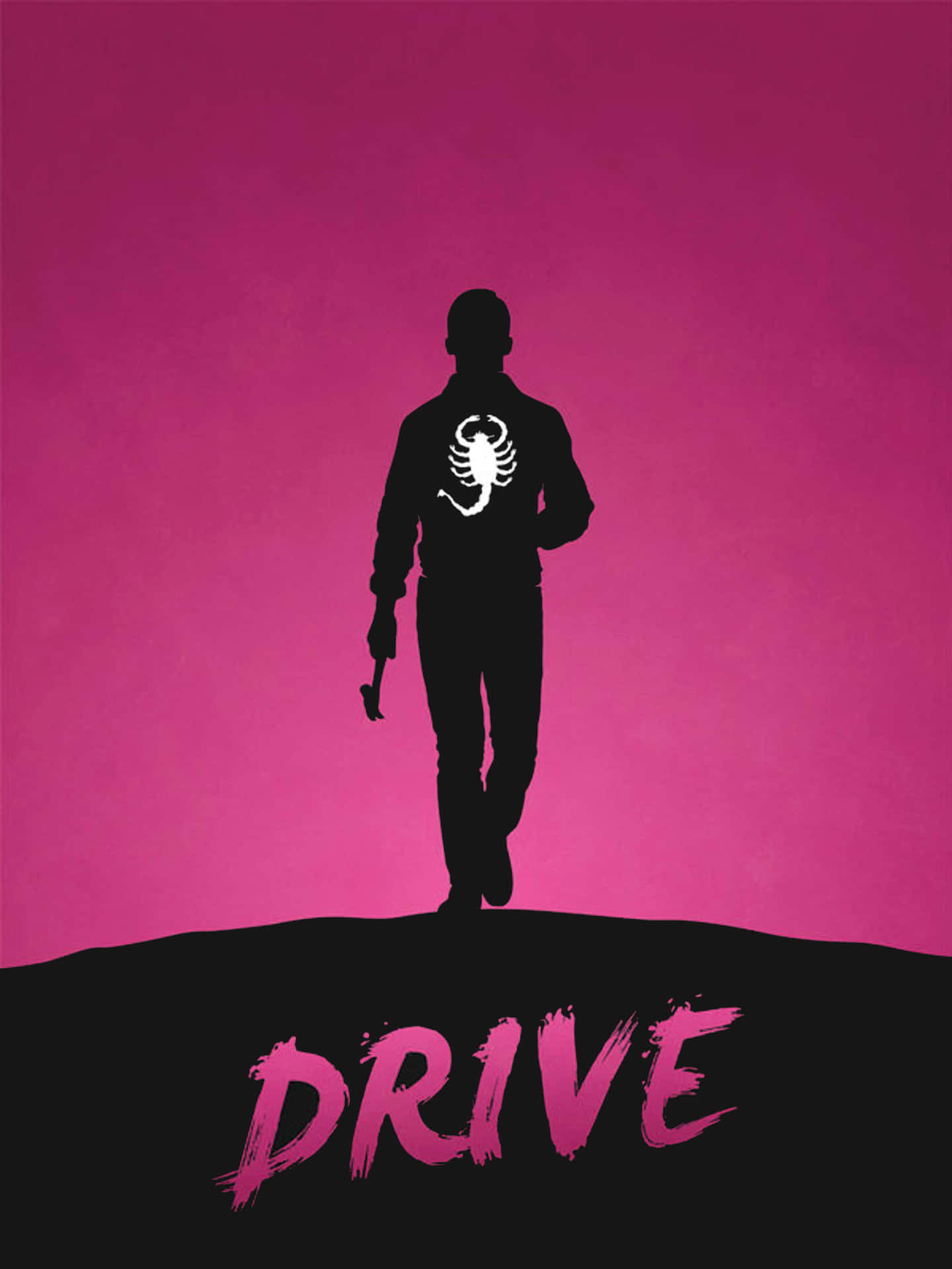 Silhouetted Figure Drive Movie Poster Background
