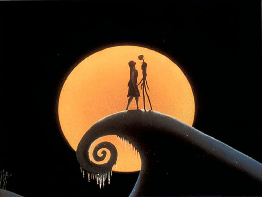 Silhouetted Sally And Jack Nightmare Before Christmas