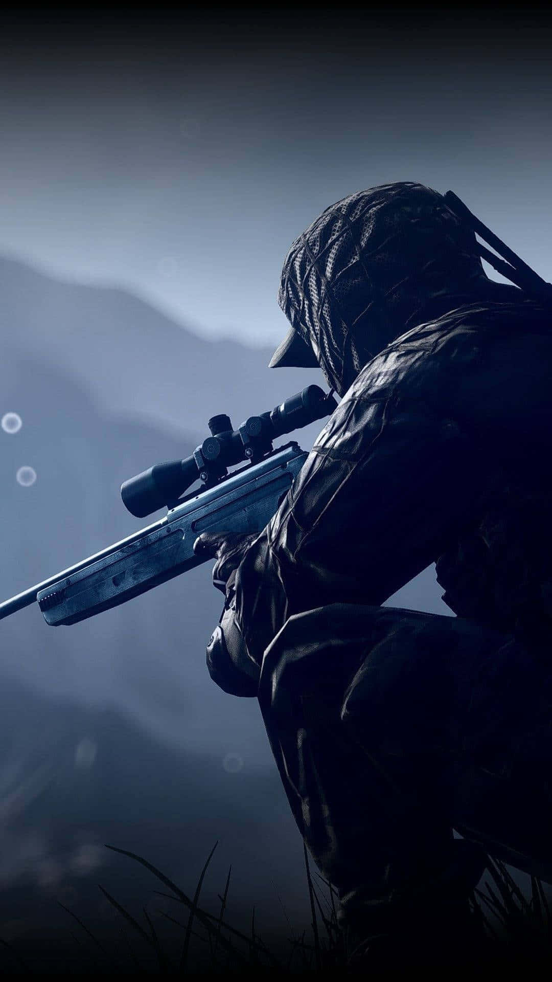 Silhouetted_ Sniper_in_ Mist Background