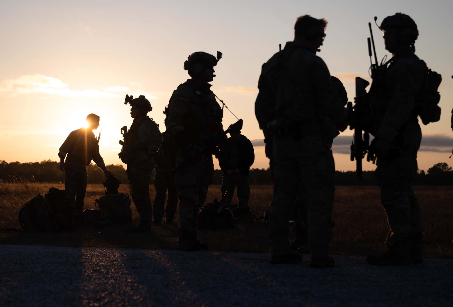 Silhouettes Of Humanitarian Workers