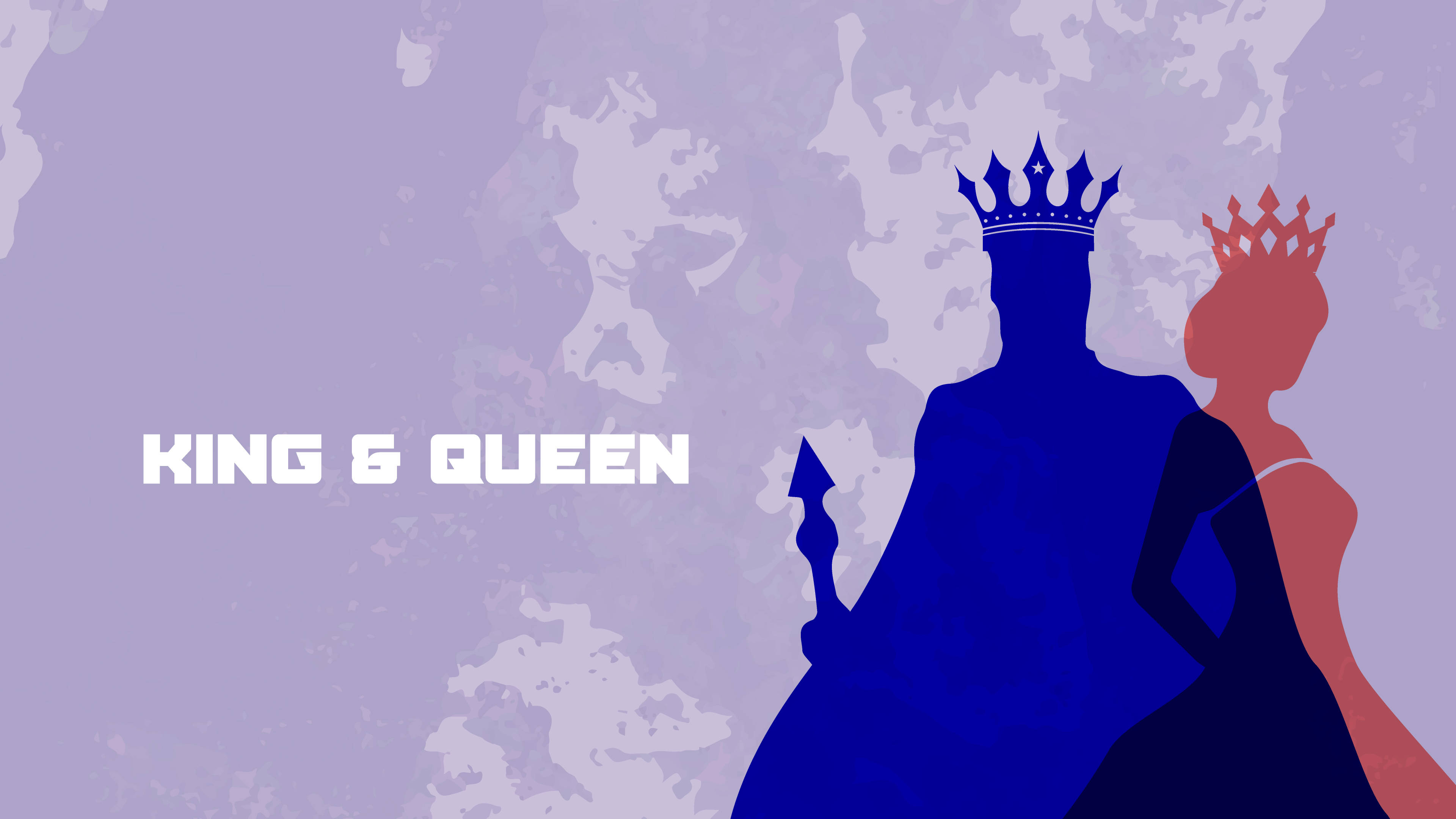 Silhouettes Of King And Queen Background