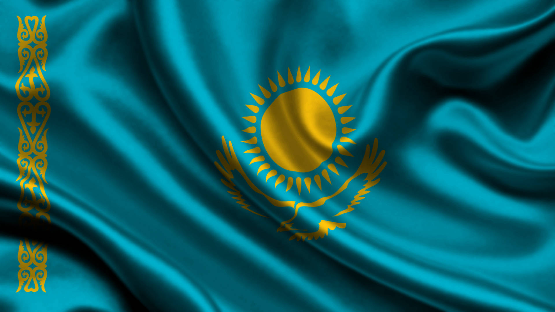 Silk Kazakhstan Flag Background