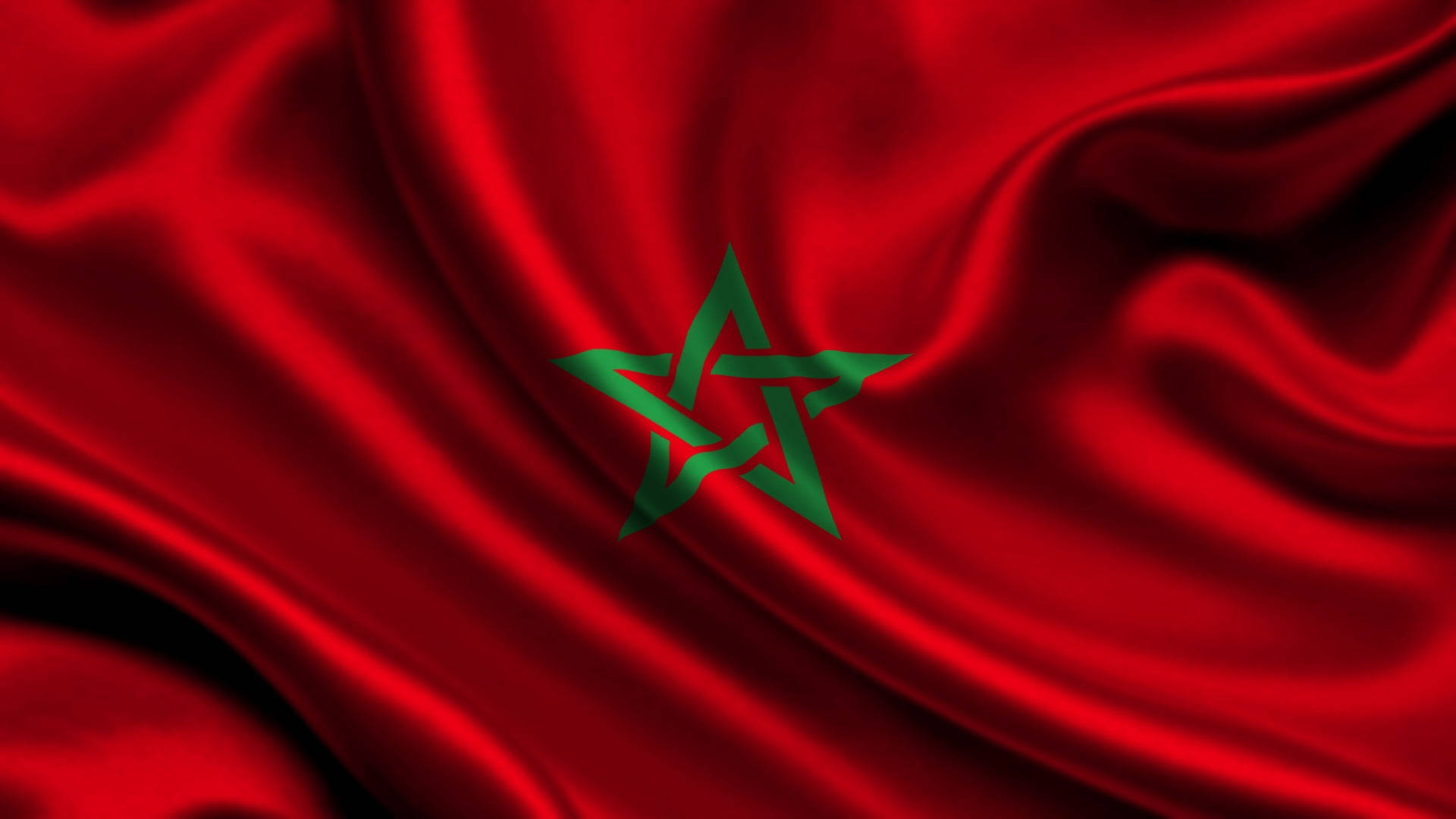 Silky Red Morocco Flag Background