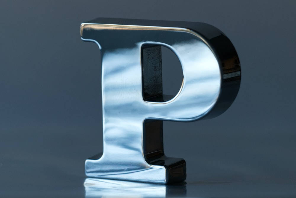 Silver 3d Letter P Background